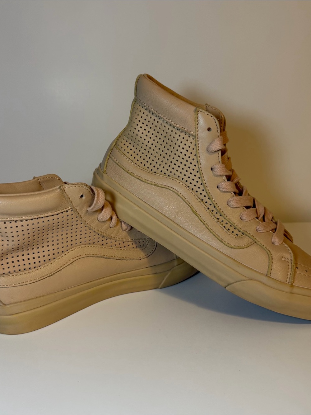 Vans High-Top Perforated Sneakers - Beige